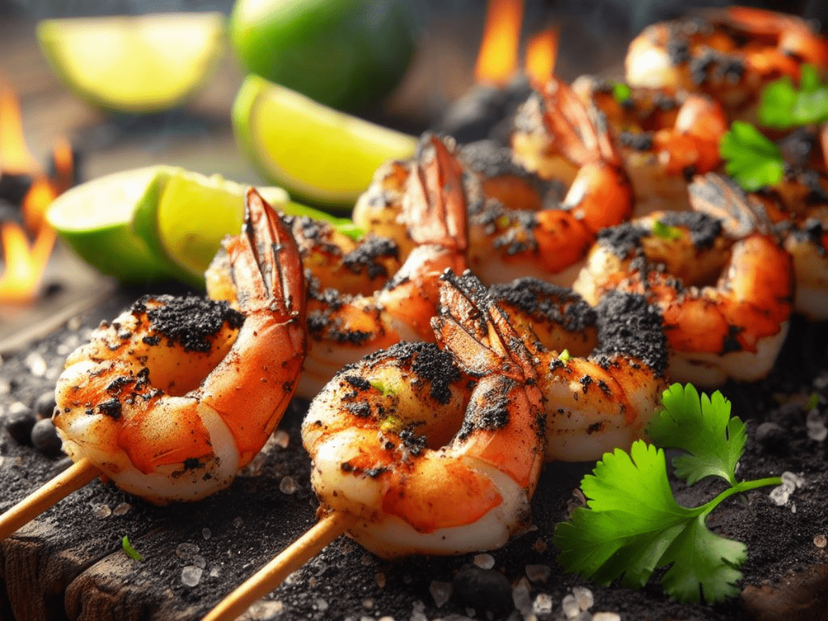 pit barrel cooker grilled shrimp skewers 4