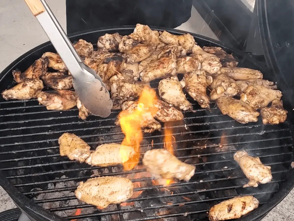 Garlic Parmesan Chicken Wings on the grill