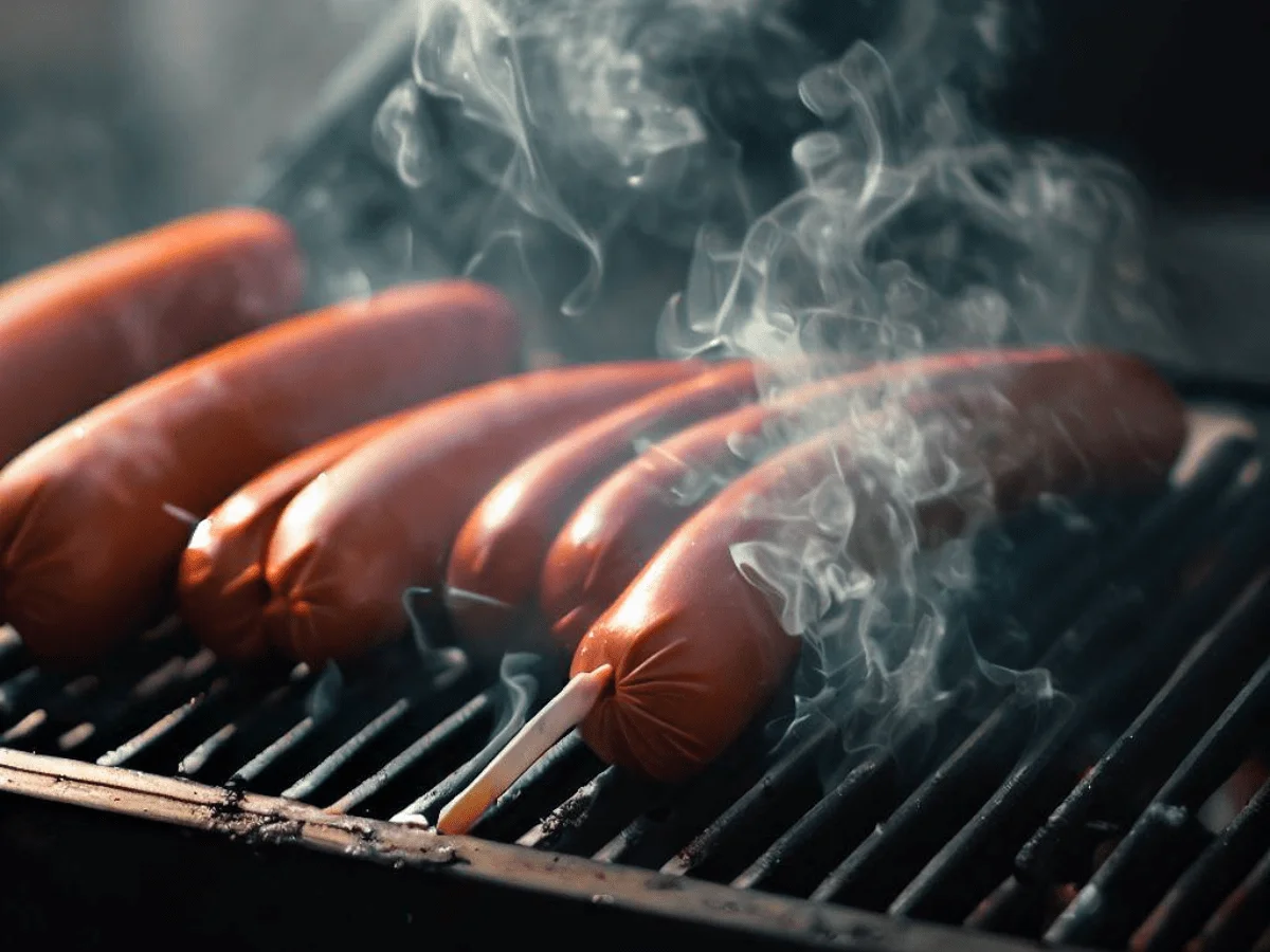 grilled hotdogs on a stick