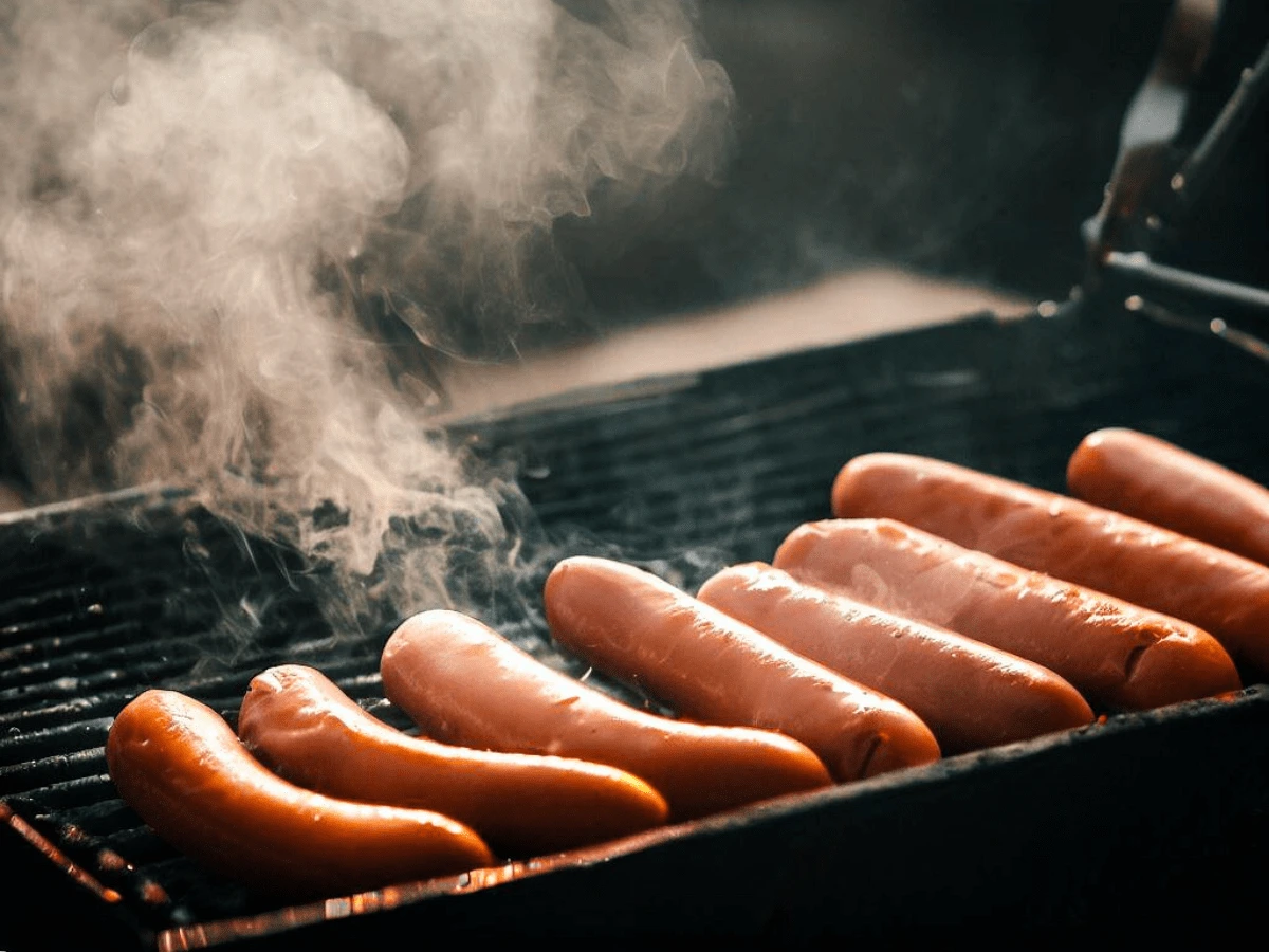 grilled hotdogs lots of them