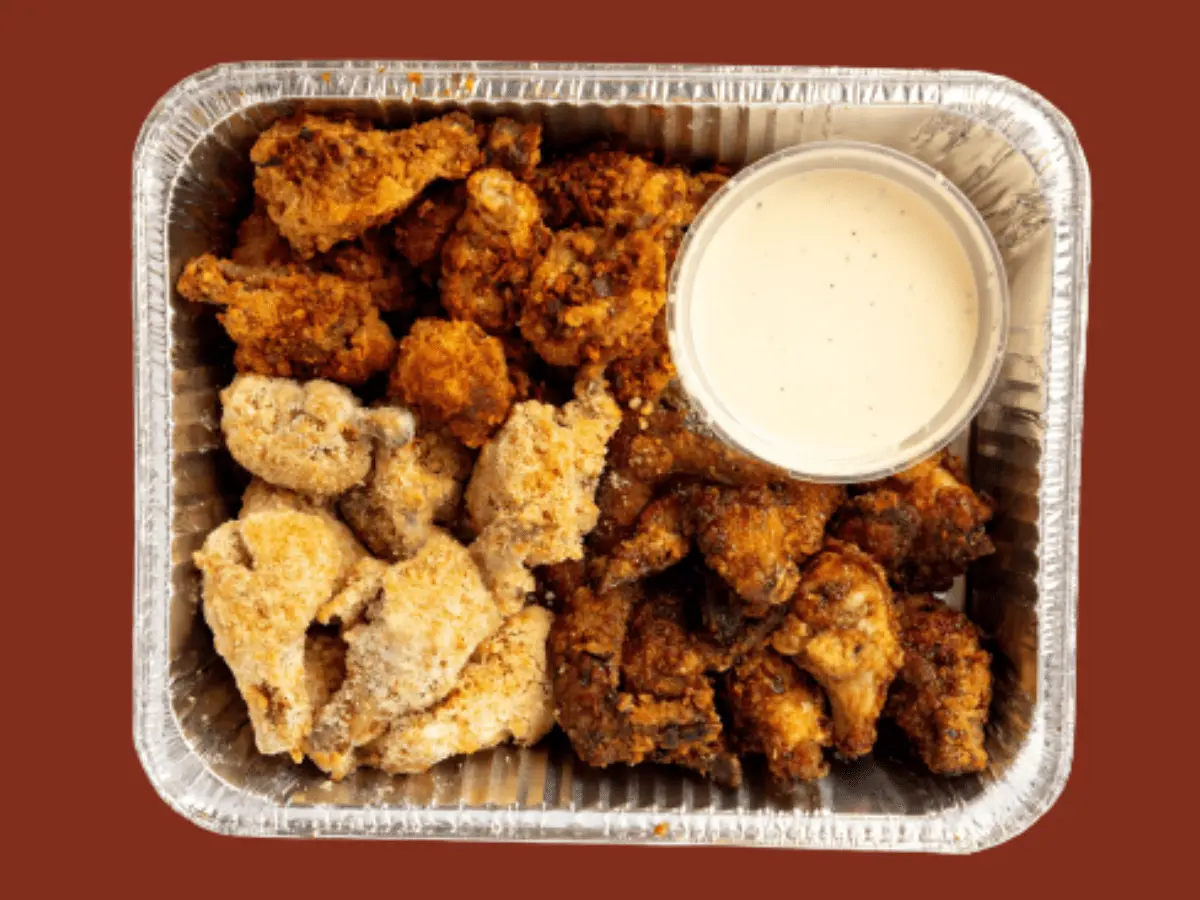 tray of garlic parmesan chicken wings 